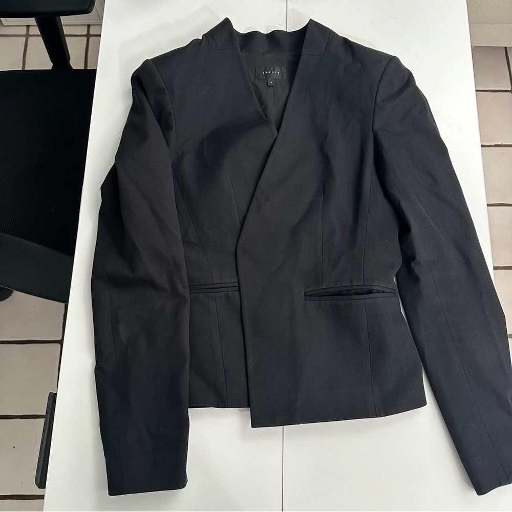 Theory Black Tailored Jacket Size 4